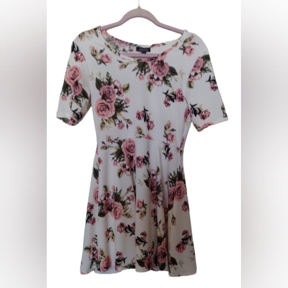 White Floral Mini Dress Size Medium
